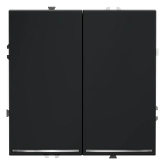 Изображение Выключатель встраиваемый VOLTUM S70 двухклавишный с подсветкой 10А (графит)